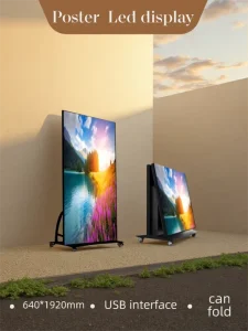 640*1920mm Foldable LED Screen Indoor Mobile Use P1.25 Advertising Video Display for Shopping Mall and Elevator