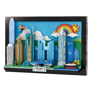 645Pcs Shenzhen Skyline Building Block Set Formative MOC Urban Edifice Bricks for Kids STEM Play Project Set Pro