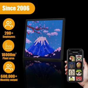 64×64 Pixel App-Controlled DIY Animation, Text Clock, and Photo Pixel Display