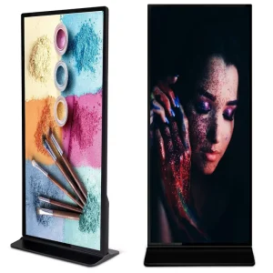 65 75 86 98 Inch Full screen LCD Advertising Display Floor Standing Slim Strip Shape Screen Digital Signage And Display