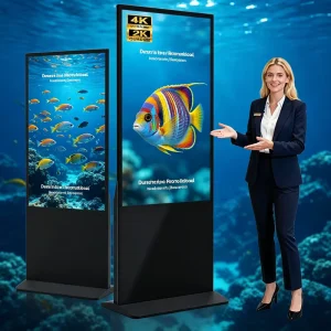 65-Inch 4K UHD Floor-Stand Digital Signage for Advertising and Information
