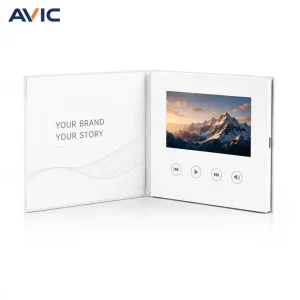 7 Inch Large Screen Digital Wedding Invitations Greeting Card Built in Storage LCD Video Brochure Booklet