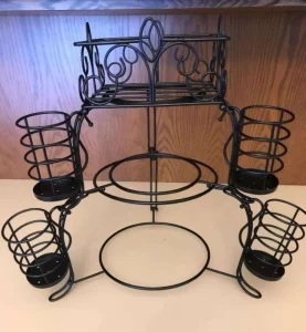 7 piece Buffet Rack Set 3 layer Buffet Display Rack Stackable Buffet Tableware Set and Rack Wired Desktop Spice Storage Rack
