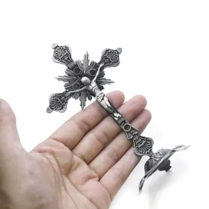 7.8*13cm Religious Jesus Metal Cross Standing Crucifix Decorative Catholic Wall Cross Religious Icon Customized