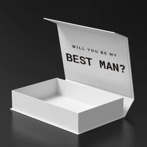 7.8x7x3.1 Inches Hand Made Beautiful Luxury Packaging White Cardboard Magnetic Closure Gift Box for Bridesmaid