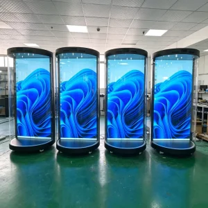 75″ AI Holographic Digital Human Kiosk Vertical Floor Stand Virtual Guide Interactive Hologram Display SDK Support