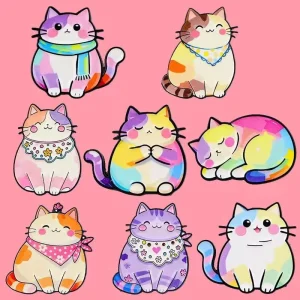 8 Styles Fashion Jewelry Animal Rainbow Cartoon Metal DIY Cute Pin Brooches UV Printing Casting Alloy Anime