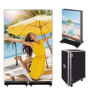 80 Inch P1.86 GOB Foldable LED Poster Display Seamless Splicing Digital Signage with Flight Case for Commercial Events
