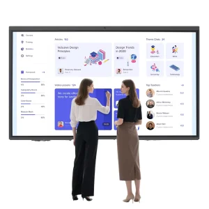 86 Inch 4K UHD IR Touch Interactive Whiteboard with 20 Touch Points OEM ODM Android 14 WiFi 6 for Exhibition Education