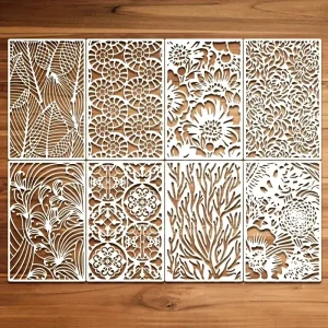 8pcs Large Size Geometric Painting Templates Abstract Layering Wall Painting Drawing Stencils for Art Supplies