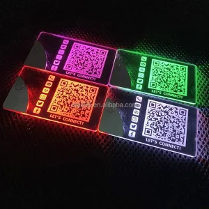 9 NEW Luxury LED Acrylic Business Cards Custom Business Card Printing Laser Engrave Unique Light up Clear Business Card