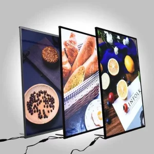 A1 A2 A3 A4 LED Snap Frame Light Box Restaurant Menu Temper Glass Poster Frame Led Advertising Sign Light Box