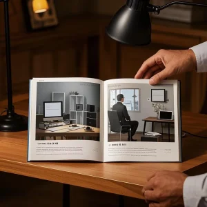A4 A5 Glossy Paper Folded Company Profile Pamphlet Product Instructions Manual Custom Flyer Leaflet Printing Service