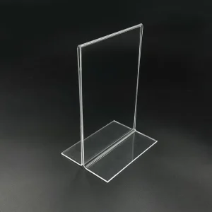 A4 Size T-Shape Acrylic Table Sign Holder 2mm Thick Menu Display Stand