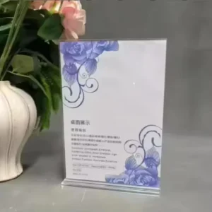 A4A5A6 Double-Sided Transparent PVC Acrylic Display Stand Signature Table Exhibition Board for Conference Board Desktop Table