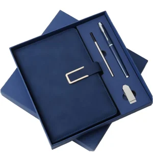 A5 Corporate Notebook Gift Set with USB Flash Drive, Ballpoint Pen Refill and Custom Logo