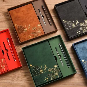 A5 National Trend Retro Chinese Style Notebook Custom Logo Printable Business Office Stationery Gift Box Kit