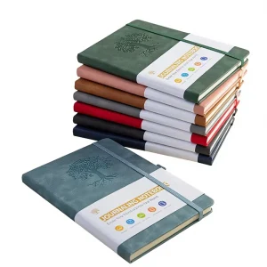 A5A6 PU Notebook Hardcover Elastic Band High Quality School Administrative Record Diary Enterprise Customized LOGO Business Gift