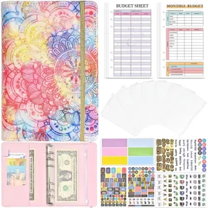 A6 Faux Leather Loose-Leaf Financial Plan Notebook & Cash Budget Book Organizer Planner Gift