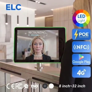 AI Face Recognition Access Control Terminal 10.1″ RK3568 PoE Android 11 Tablet With RGB LED SDK For Door Gate System