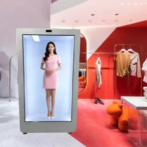 AI Holographic Virtual Human 86inch Transparent 3D LCD Display Box Trade Show Reception Advertising Equipment