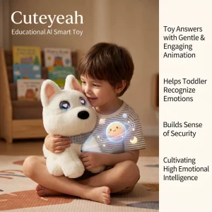 AI White Westie Dog Plush ChatGPT Interactive Talking Robot 60+ Languages Ages 8+ Cognitive Enlightenment STEM Toy