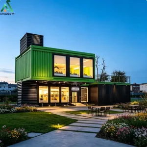 ANCSEM Luxury 2 Story Detachable Container House Modern Prefabricated Villa Hotel Steel Structure 3 Bedroom Custom Design