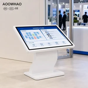 AOOWHAO 32 65inch OEM ODM 4K Horizontal Touch Screen Self Service Kiosk Information Inquiry Terminal for Bank Government Lobby