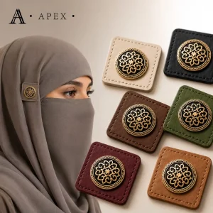 APEX Customized Hijab Abaya Garments Brand Leather Patches Scarf Bags Hats Decorative Headwear Leather Patches for Hijab Abaya