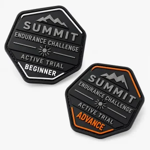 AWELLS Custom Summit Endurance Challenge PVC Patch with Raised Lettering and Mountain Badge for Outdoor Wear