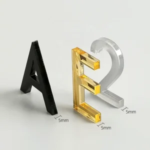 Acrylic Alphabet Letter Signs 0-9 Golden Decorative Logo