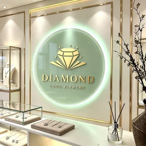 Acrylic Backlit Business Company Sign for Cosmetic Shops and Jewelry Stores Glowing Logo Display for Beauty Salons