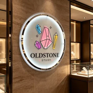 Acrylic Backlit Commercial Signage for Cosmetic Brands and Jewelry Shops Custom Glowing Business Wall Art for Salons