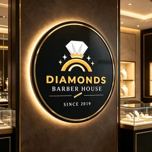 Acrylic Illuminated Storefront Signage for Jewelry Shops Custom Glowing Company Logo Display for Cosmetic Salons