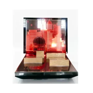 Acrylic L-Type Display Stand with Customizable Wooden Block Colors for Stores and Exhibitions