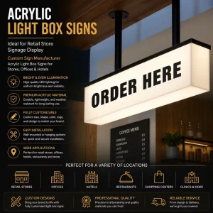 Acrylic Light Box Sign For Retail Store Logo Display Custom Signage Manufacturer For Storefront Office Hotel