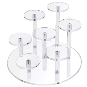 Acrylic Portable 7 Tier Eco Friendly Action Figure Display Stand Easy Assembly Multilevel Risers Figures Collection Organizer
