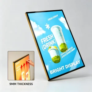 Ad Rectangle Hanging LED Lightbox Poster Frame with Aluminum Alloy Construction for Restaurant & Cinema Advertising Signs