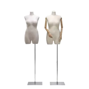 Adjustable Bust Female Mannequin Cloth Covered Fiberglass Torso Stand Direct Factory Dressmaker Apparel Display