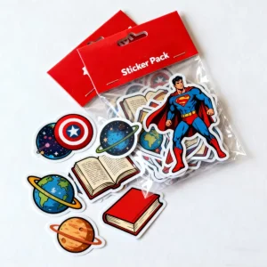 Adorable Character Designs Cartoon Themed Self Stick Sticker Bundle for Notebook Embellishment and DIY Projects