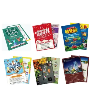 Advertising Booklet Flyer Full Color Digital Printing Custom Size Fancy Paper Film Lamination Brochure Design