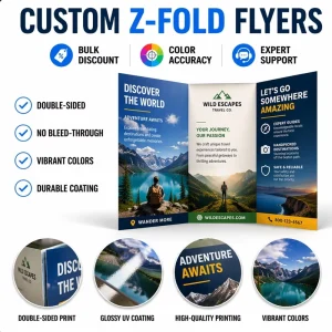 Advertising Folded Brochure Printing Bi-fold Tri-fold Multi-fold Brochure Printing A4 Product Presentation Flyer