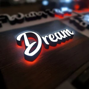 Advertising Signs Backlit 3D Logo Letter Sign Custom 3D Metal Business Name Custom Led Sign 3D Logo Salon Sign Custom