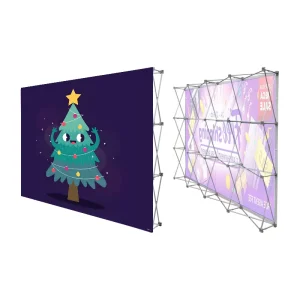 Aluminum Alloy Foldable Pop Up Display Dye Sublimation Printing 10ft Portable Lightweight Reusable Exhibition Background Board