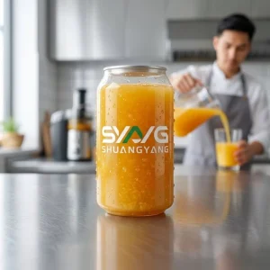 Aluminum Flip Top Lid Plastic Juice Soda Tea Can 250ml 500ml PET Transparent Custom Printed Logo