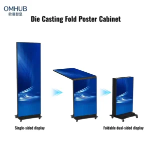 Aluminum Magnetic Splicing LED Advertising Poster Full HD Wheeled Mobile Screen for Indoor Business Marketing Photobooth