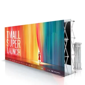 Aluminum Scrolling Pop-up Stand Background Display Folding Mesh Banner 10x10ft Screen Customization Digital Printing Modern