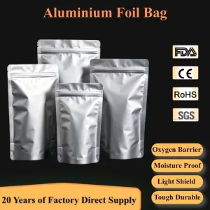 Aluminum Stand up Zipper Pouch Bag for Coffee Beans Tea Leaves Nuts Pet Food and Powder Products Food Seal Bags