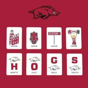 Alumni Gift Bundle University of Arkansas Custom American Mahjong Tiles With Mat Carry Bag Racks With Pusher