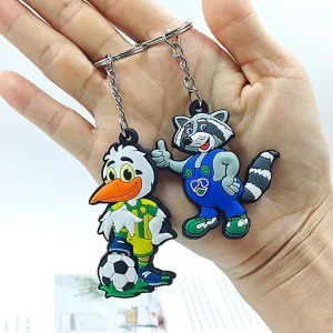Animal Cartoon IP PVC Soft Rubber Keychain Custom Special Shape Embossed Drip Glue Key Ring Advertising Promotional Gift Pendant